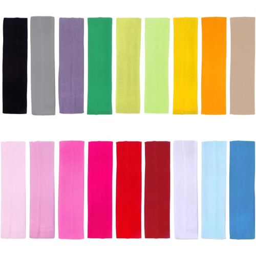 Lot De 18 Bandeau Cheveux Femme, Headbands Élastique, Bandeaux De Yoga, Bandeaux De Course Accessoires De Cheveux D'entraînement Sportif,Pour Yoga, Fitness, Course, Cyclisme