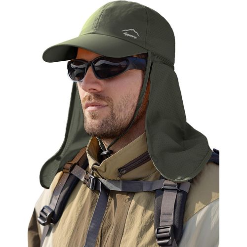 Meimie-Casquette De Protection Anti-Uv Upf 50+ À Rabat Casquette Protection Soleil Amovible Homme Femme Randonnée Camping