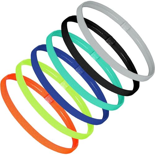 Lot De 6 Bandeaux Élastiques De Sport Pour Homme Et Femme, 6 Couleurs, Fins Et Antidérapants, Pour Yoga, Course À Pied, Football