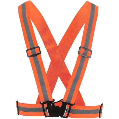 Acdsgd-Gilet Réfléchissant, Harnais De Réglable Gilet Fluorescent, Gilet Réfléchissant De Sécurité Pour Jogging, Bande De Sécurité Ultralégère La Course De Nuit Le Cyclisme(Orange)