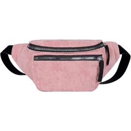 Sac banane tendance en velours côtelé avec fermeture éclair, réglable, ceinture, téléphone portable, portefeuille, pour le sport et les voyages