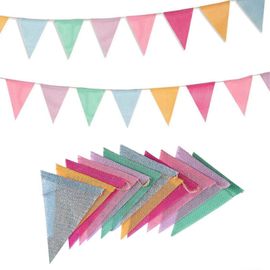 Guirlande de fanions arc-en-ciel pastel pour anniversaire, décoration intérieure et extérieure