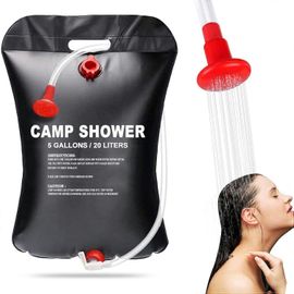 Sac de douche solaire, douche de camping, douche d'extérieur à eau chaude 20 L