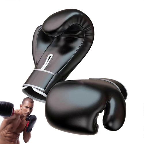 Gants De Boxe Pour Hommes Et Femmes, 10 Oz, Doigts Complets, Noirs