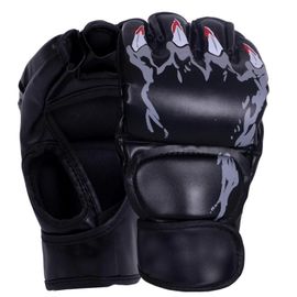 Gants De Boxe, Gants D'entraînement, Gants De Kickboxing, Gants De Boxe Demi-Doigts, Gants De Boxe Lourds Pour Le Sport Noirs (Black Dewclaws)
