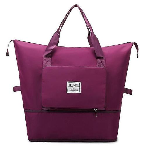 Sac de voyage pliable, sac de sport extensible à bandoulière (fuchsia)