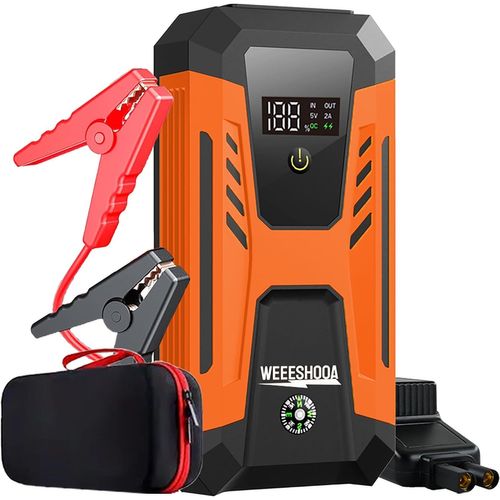 Booster Batterie Voiture 3000a 26640mwh, Charge Rapide 20w, 12v Démarreur De Voiture Portable Pour Essence & Diesel, Jump Starter Avec Écran, Lumière Led À 4 Modes