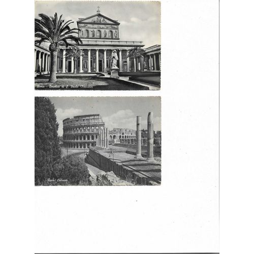 4 Cartes Postales Semi Modernes Noir Et Blanc Circulées Italie Rome