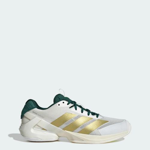 Chaussures De Tennis Adizero Ubersonic 5 Adidas Core White Gold Metallic Collegiate Green