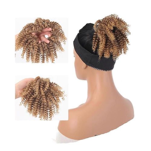 Chignon, Boucle À Vis Noire Pour Cheveux Pour Femmes, Petite Queue De Cheval Bouclée (Marron) Réf. : 5806