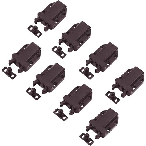 TIANYI-Rouleau Loquetaux Push to Open Fermeture pour Placard Meubles Porte Armoire Loquet Tactile Marron (8 Pcs)