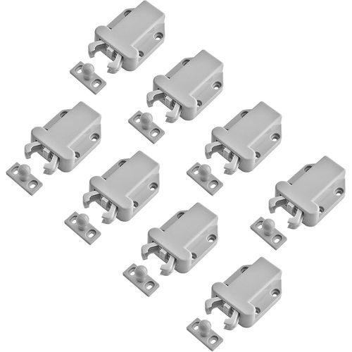 TIANYI-Rouleau Loquetaux Push to Open Fermeture pour Placard Meubles Porte Armoire Loquet Tactile Gris (8 Pcs)