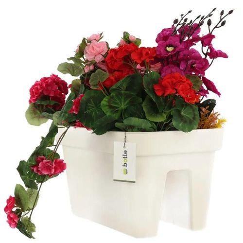 Boîte à balustrade pour terrasse 45x24 cm 18L crème