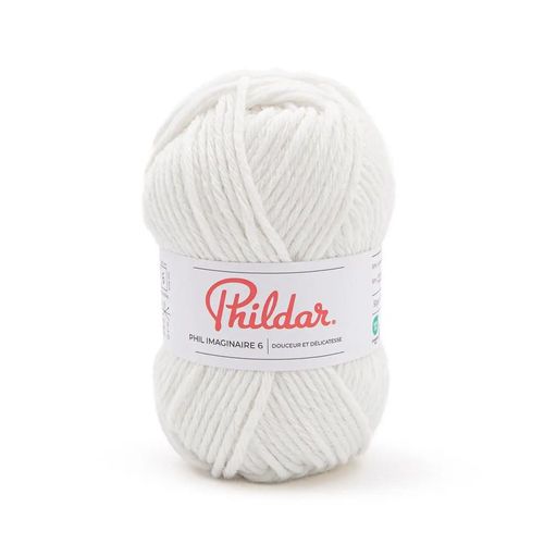 Phil Imaginaire¿6 ¿ Phildar ¿ Laine Épaisse Cocooning. Color : Blanc