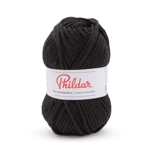 Phil Imaginaire¿6 ¿ Phildar ¿ Laine Épaisse Cocooning. Color : Noir