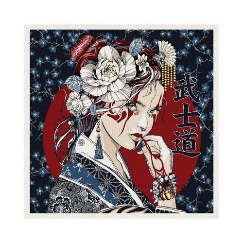 Tissu Carré Jacquard 48x48 Geisha