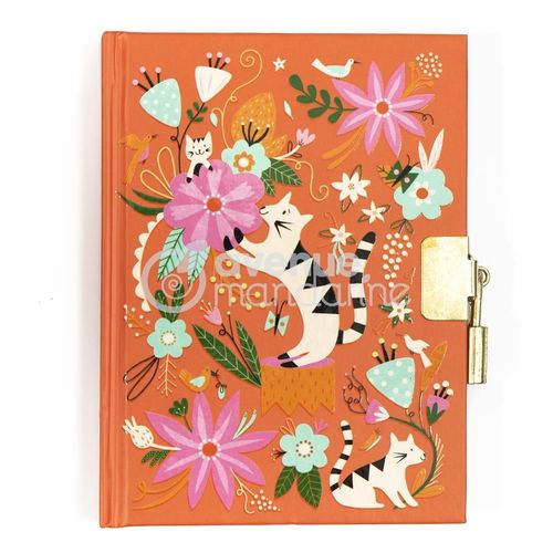 Avenue Mandarine Journal Intime Chats Et Fleurs 240 Pages 11x14cm