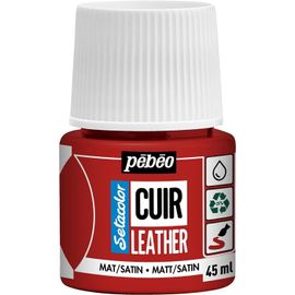 Pébéo Flacon 45ml Peinture Acrylique Setacolor Spécial Cuir Rouge Intense