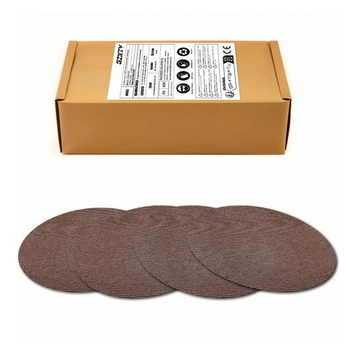 Lot de 23 Disque Abrasif 225mm en Maille, Grain 60/80/120/180/240, Anti-colmatage, Pour Ponceuse Girafe et Ponceuse Murale et Ponceuse Plâtre Téléscopique