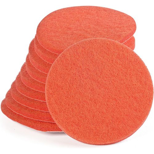 Lot de 10 éponges abrasives auto-agrippants pour ponceuse excentrique 150 mm P600-700 -fin - Orange | 10 pièces | pour métal avec acier inoxydable, pierre, bois, plastique