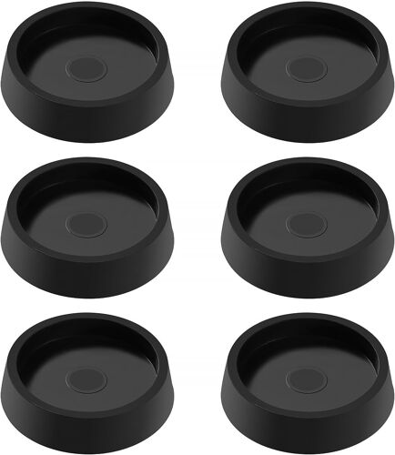 6 X Round Non-Slip Rubber Pads, Chair Leg Floor Protector, Bed Sofa Wheel Anti-Slip Pad, Rubber Foot Pad, Suitable For All Floors And Furniture Wheels