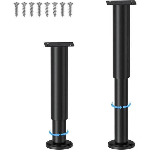Tianyi-Lot De 2 Pieds De Lit Réglables En Métal De 25 À 42 Cm Pour Lit, Canapé, Armoire, Canapé, Commode, Table