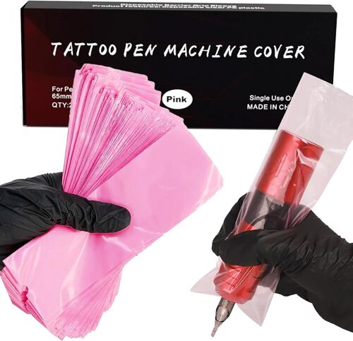 200 Pcs Tattoo Machine Protector Covers Transparent Disposable Tattoo Accessories