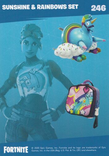 246 - Carte Panini - Fortnite Reloaded Série 2 - Epic Games Trading 2020 - Sunshine & Rainbows Set