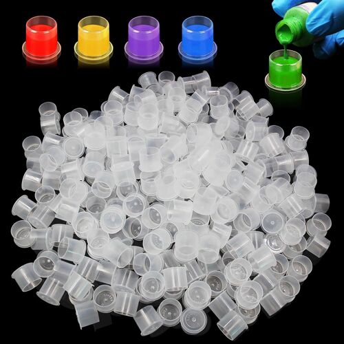 1000 Pièces Grands Tatouage Encre Caps 17mm,Capsule Encre Tatouage Avec Base Jetables Tattoo Ink Cups Pour Tattoo Ink 