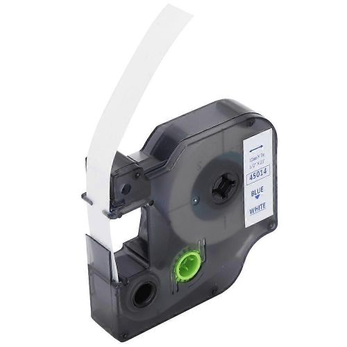 DYMO D1 Ruban d'étiquette (12mm,Blanc avec Bleu,45014) - Fournitures de bureau pour imprimante d'autocollants en papier