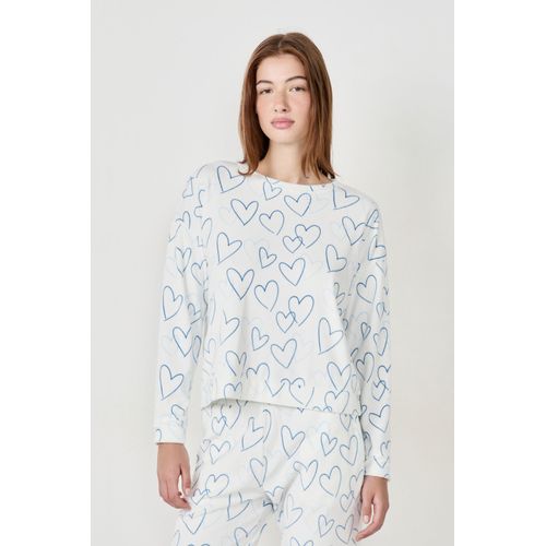 Sweat De Pyjama Avec Des Coeurs - Dowy - S - White - Femme - Etam