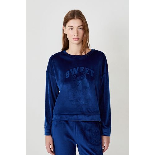 Sweat De Pyjama Effet Velours - Durham - L - Marine - Femme - Etam