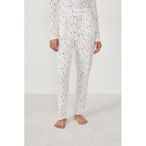 Pantalon De Pyjama À Imprimé Coeurs - Dovy - S - White - Femme - Etam