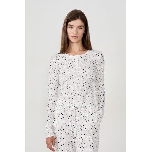 T-Shirt De Pyjama Imprimé Coeurs - Dovy - M - White - Femme - Etam