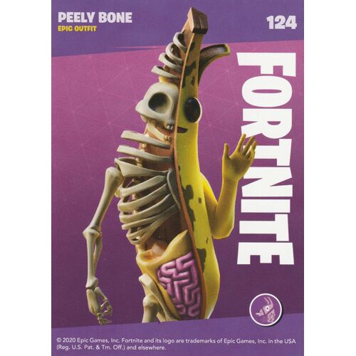 124 - Carte Panini - Fortnite Reloaded Série 2 - Epic Games Trading 2020 - Peely Bone - Epic Outfit