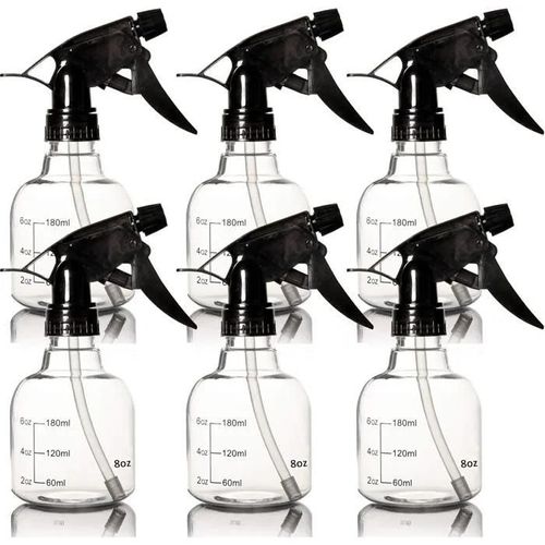 Youngever Lot de 6 Vaporisateur Vide Plastique 250ML, Bouteille Pulverisateur 250ML,Flacons Pulverisateurs, Ronde