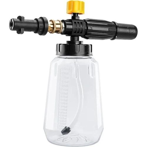 Lance a mousse a neige Pistolet a mousse de lavage de voiture pour nettoyeur haute pression Bouteille de 1 litre avec buse regla