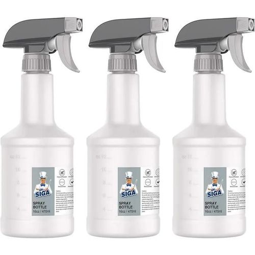 MR.SIGA Lot de 3 Vaporisateurs Atomiseurs Reutilisables, Vaporisateur 470 ml, Buse de Pulverisation Reglable, Flacon Spray Vide pour