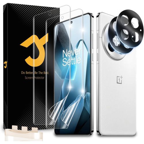 CAUC-2 x pour Protection écran OnePlus 13 [Non-verre], 2 x Verre Trempé d'objectif, Sans bulles, Facile à installer, Ultra-HD