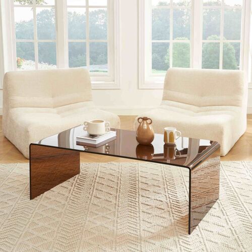 Table Basse Verre Trempé Caramel 120cm