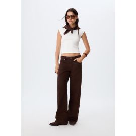 Stradivarius D91 Jean Taille Basse Wide Leg Marron 42