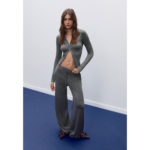 Stradivarius Veste En Maille Zippée Gris Marengo Xs