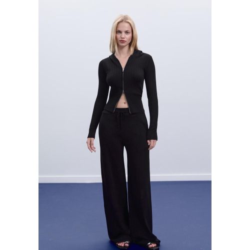 Stradivarius Veste En Maille Zippée Noir M