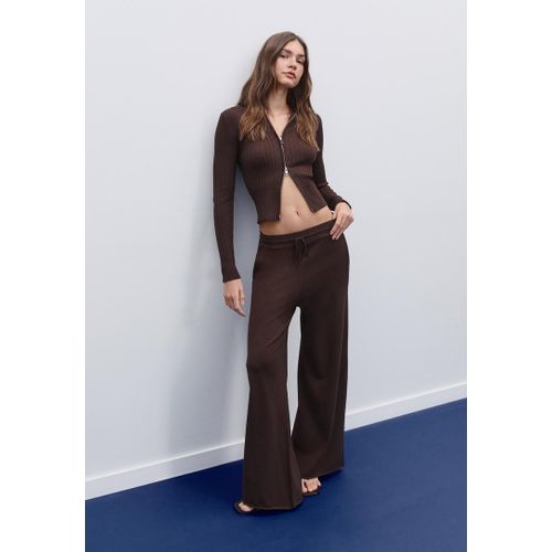 Stradivarius Veste En Maille Zippée Marron S