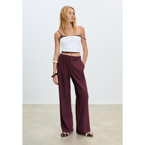 Stradivarius Pantalon Droit De Ville Prune 34