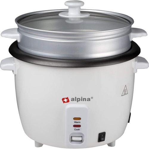 Alpina Cuiseur à riz - 0,6 l - 300 W - Avec témoin de cuisson et de chaleur - Blanc