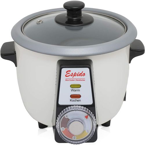 NouvelHorizonstore-Cuiseur à riz persan avec gâteau de riz Tahdig Tadig croûte de riz (3-5 personnes - 1,2 L - 500 Watt - RCG-30T), Extérieur : Blanc/Pot : Gris