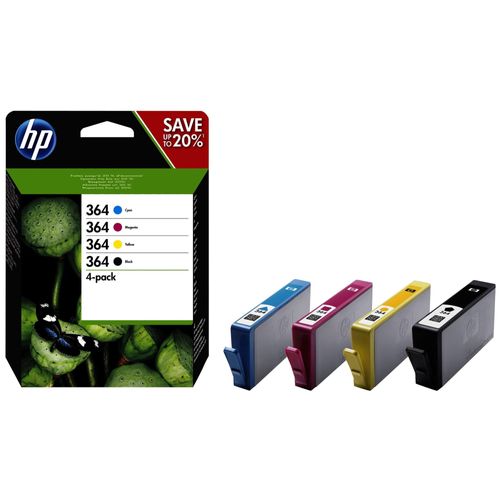 HP 364 (N9J73AE) - Pack de 4 cartouches d'encre originales - noir, cyan, magenta, jaune