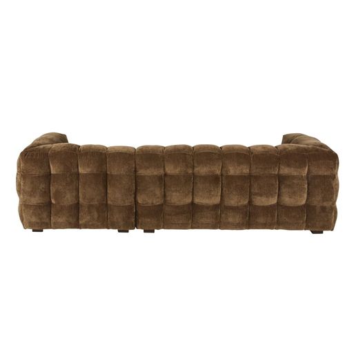 Canapé Nuage D'angle Droit 4/5 Places En Textile Velouté Vert Kaki