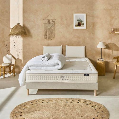Pack 2.0 160x200 cm Matelas Latex + Sommier + Accessoires